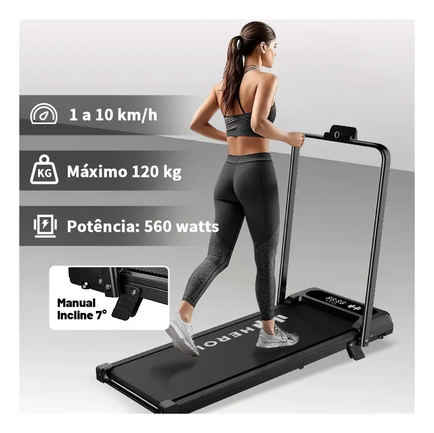 Esteira Elétrica Ergométrica Ginástica Corrida Dobrável — 120V