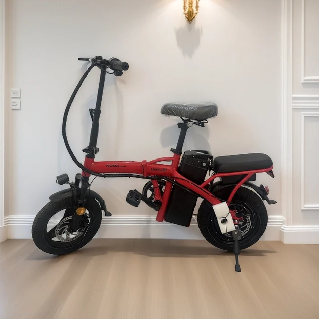 Bicicleta elétrica dobrável para adultos, pedal tripulado, compras ao ar livre, viagem — preta