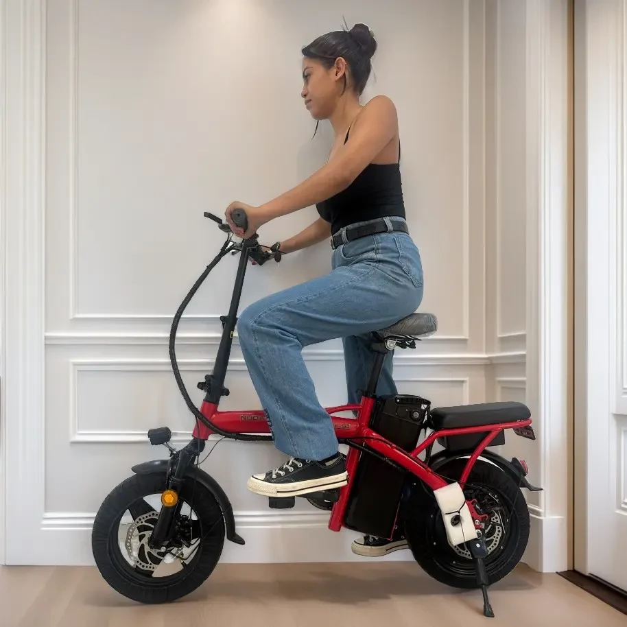 Bicicleta elétrica dobrável para adultos, pedal tripulado, compras ao ar livre, viagem — preta