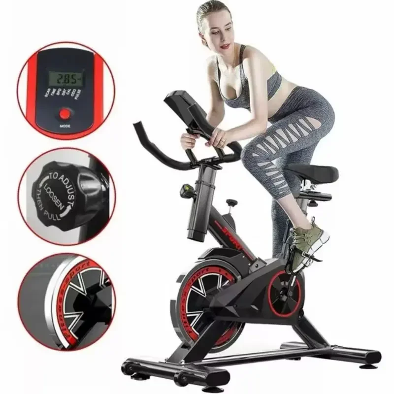 Bicicleta Spinning Ergométrica Para Exercícios Com Monitor Profissional Sport Suporta até 120kg — Preta