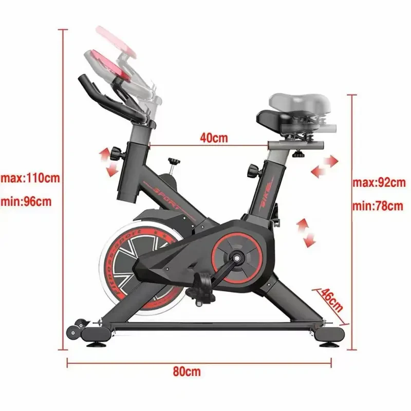 Bicicleta Spinning Ergométrica Para Exercícios Com Monitor Profissional Sport Suporta até 120kg — Preta
